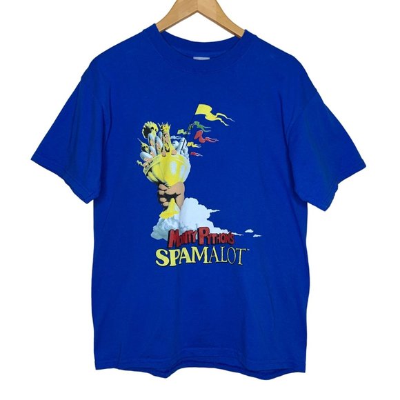 Monty Python's Spamalot Graphic Tee Shirt Top Short Sleeve Royal Blue Medium - Picture 1 of 4